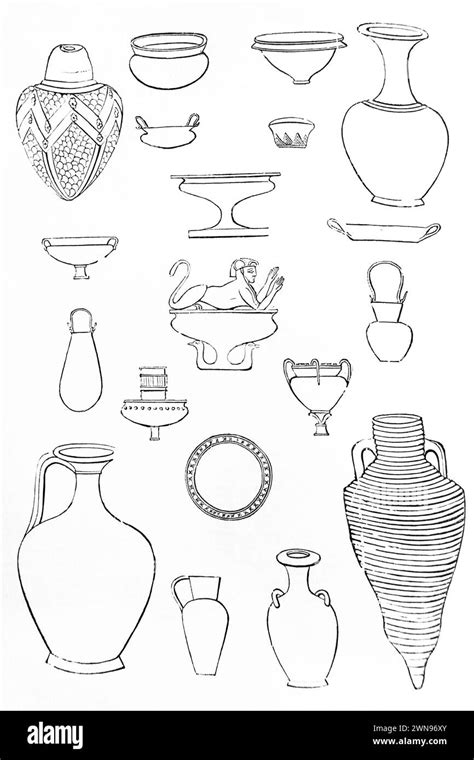 Illustrazione di figurine in gesso o terracotta del XIX secolo per presepi domestici