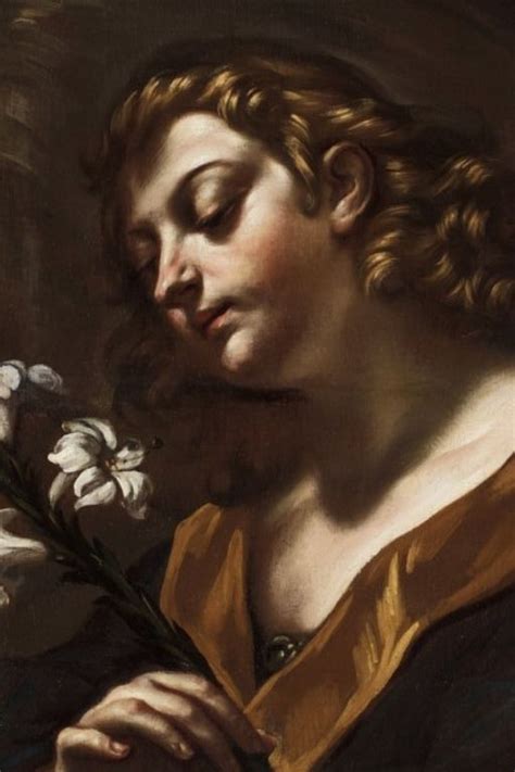 Rappresentazione classica dell'Arcangelo Gabriele nell'arte sacra con giglio e pergamena