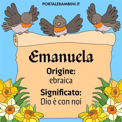 rappresentazione stilizzata del nome Emanuela con simboli biblici