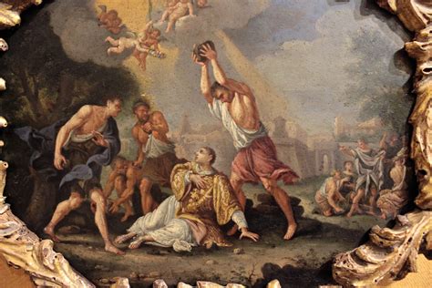 Rappresentazione artistica della lapidazione di Santo Stefano