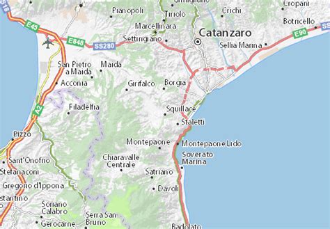 Mappa dell'area di Squillace e del sito del Monastero di Vivarium, con indicazione degli scavi archeologici.