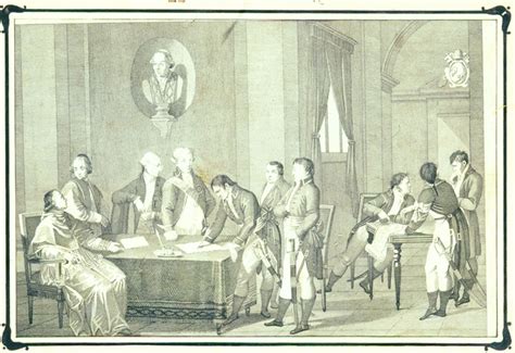 Dipinto raffigurante la firma del Trattato di Tolentino, con Napoleone Bonaparte e i delegati pontifici