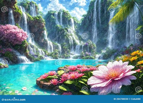 paesaggio paradisiaco con persone felici