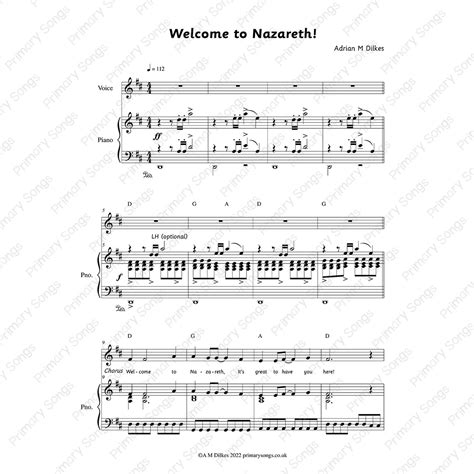 Screenshot of Tomplay interface showing a Nazareth song's sheet music