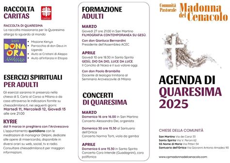 Schema infografica che illustra la missione pastorale: Preghiera, Comunità, Carità e Formazione