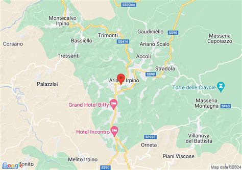 Mappa storica dell'Irpinia con evidenziata la posizione strategica di Ariano Irpino