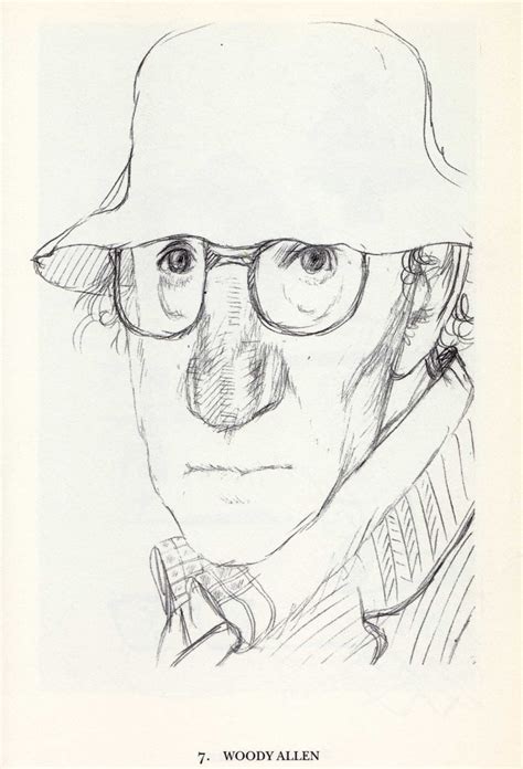 Illustrazione stilizzata di Woody Allen con icone filosofiche e simboli religiosi