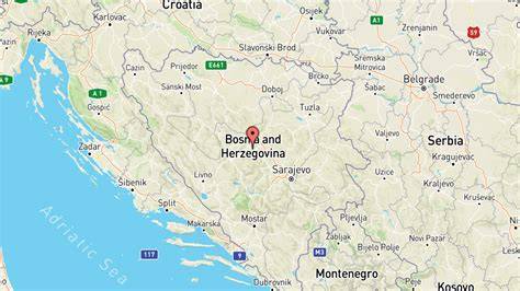 mappa che evidenzia la localizzazione di Medjugorje in Bosnia ed Erzegovina