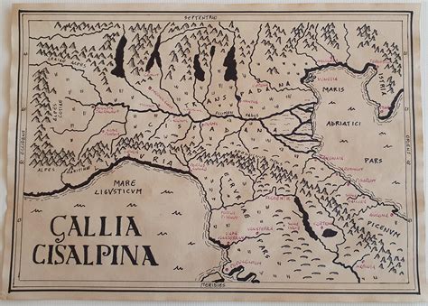 Mappa storica della diffusione del cristianesimo nella Gallia Cisalpina e insediamenti lungo la via Emilia