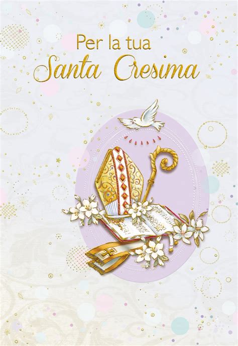 Biglietto d'auguri elegante con simbolo della Cresima