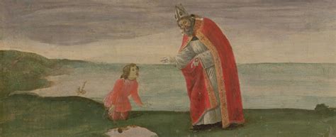 Illustrazione storica: la visione di Sant'Agostino in riva al mare mentre cerca di comprendere il mistero della Trinità