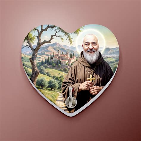Portachiavi in legno con immagine di Padre Pio