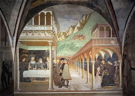 Illustrazione storica o riproduzione artistica (come l'opera di Masolino da Panicale) che raffigura il miracolo della neve sul colle Esquilino con il Papa Liberio.
