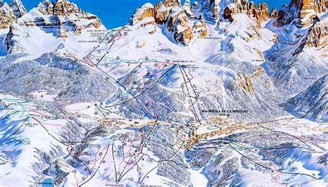 Mappa della zona di Madonna di Campiglio con indicazione dei distributori di carburante