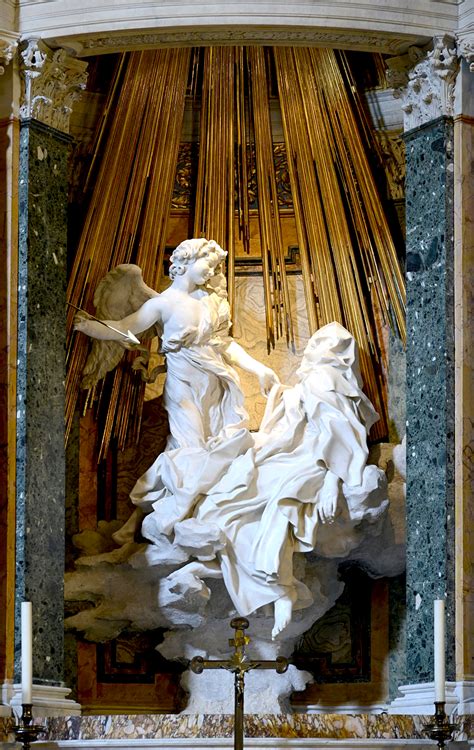 Dettaglio della scultura dell'Estasi di Santa Teresa, che mostra l'intensità emotiva espressa da Bernini.