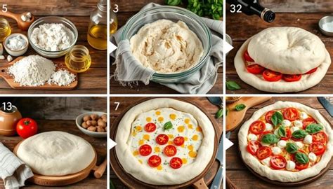 Schema illustrativo: fasi di preparazione della focaccia friulana, dalla lievitazione alla decorazione a croce