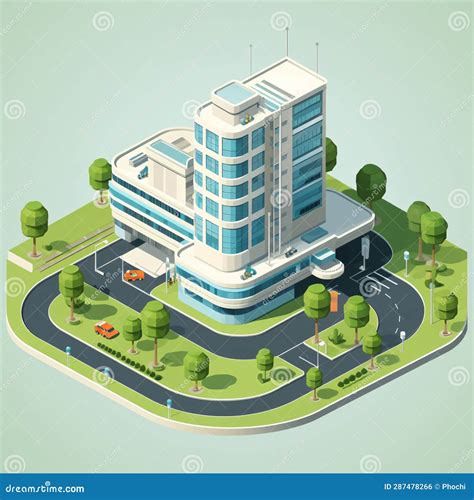 Fotografia aerea di una grande struttura ospedaliera circondata da verde.