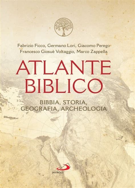 Pagina di un atlante biblico con mappe e illustrazioni di luoghi biblici.