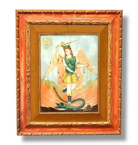 Scultura o pittura raffigurante San Michele che sconfigge il drago