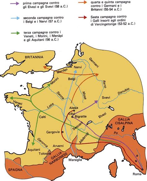 Mappa dell'isola di Samo e della Gallia antica, con indicati i percorsi di pellegrinaggio