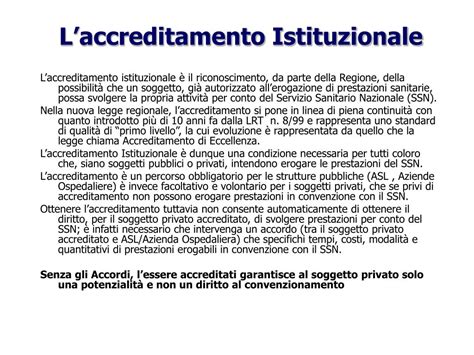 Documento raffigurante estratti della normativa regionale sull'accreditamento