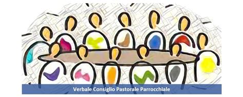 illustrazione di una riunione del Consiglio Pastorale Parrocchiale con il parroco e i fedeli