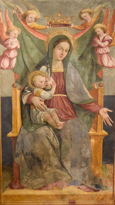Affresco della Madonna del Latte del 1497, opera centrale del Santuario