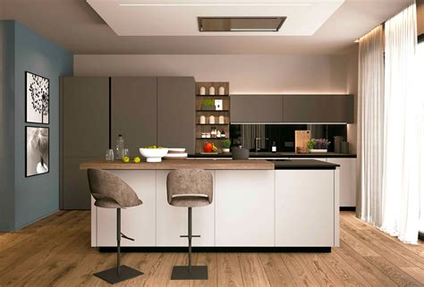 Esempio di applicazione SM Quartz in un moderno piano cucina con isola