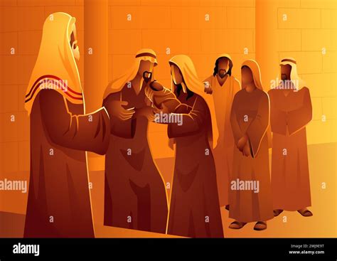 Illustrazioni bibliche a colori e didascalie esplicative