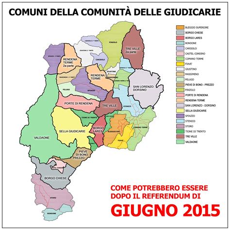 Mappa della zona pastorale delle Giudicarie Esteriori