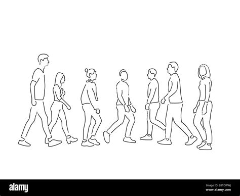Illustrazione di persone che camminano come sonnambuli in un contesto urbano