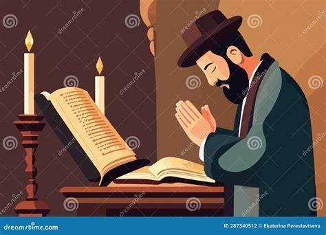 illustrazione di lettura della Torah in sinagoga