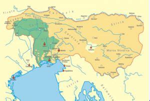 Mappa storica che mostra il Patriarcato di Grado e Aquileia