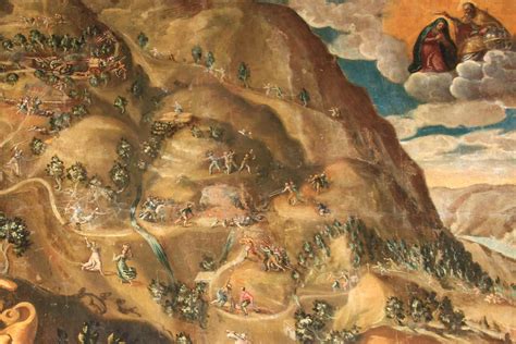 Dipinto dell'ex voto raffigurante la morte del bandito Zanzanù nel Santuario di Montecastello