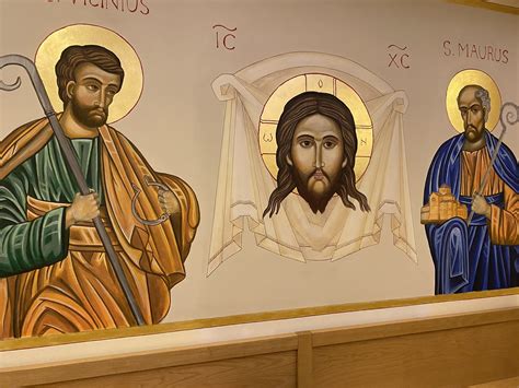 Dettaglio di un'icona raffigurante Sant'Egidio del Ciclo iconografico di G. E. Andreatta