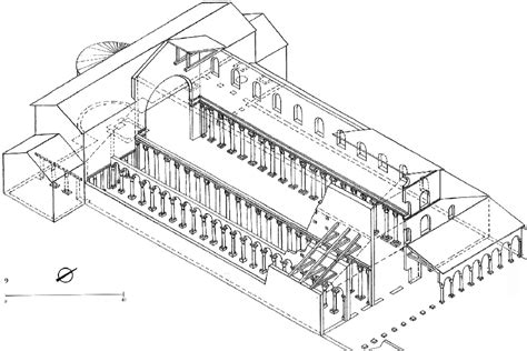 Schema della sezione trasversale della Basilica di San Pietro con indicazione della Necropoli vaticana e del punto esatto del ritrovamento sotto l'altare