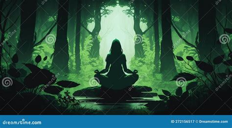 Illustrazione di monaci in pratica ascetica nella foresta