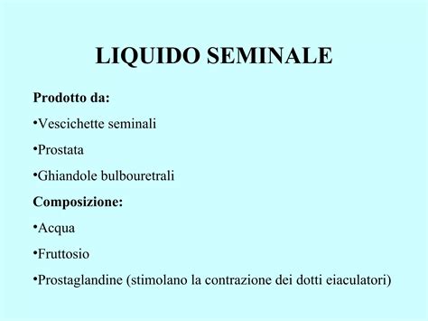 illustrazione scientifica sulla composizione del liquido seminale