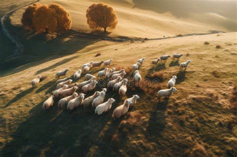 Paesaggio rurale con gregge di pecore in Sicilia