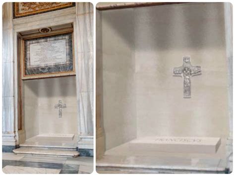 Foto della tomba di Papa Francesco nella Basilica di Santa Maria Maggiore