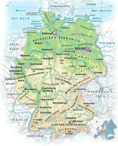 Mappa della Germania del XVI secolo con le aree della Rivolta dei Contadini