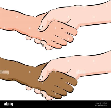 Illustrazione di persone di diverse etnie che si stringono la mano