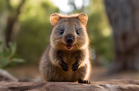 Illustrazione del quokka, con una nota esplicativa sul suo comportamento.