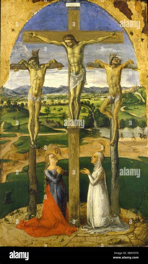 Un'immagine artistica di una Crocifissione con dettagli evidenti