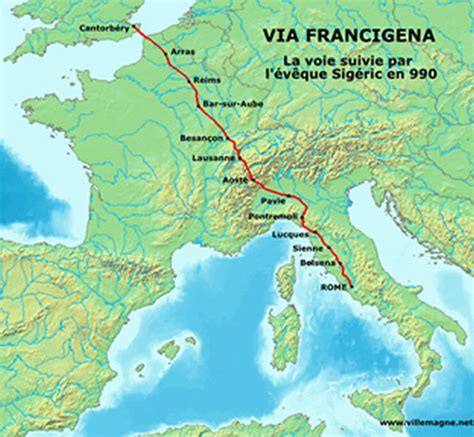 Mappa della Via Francigena