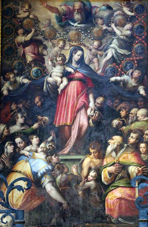 Dipinto della Madonna del Rosario con i quindici misteri del Rosario