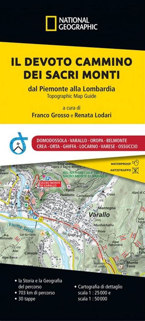 Mappa del Devoto Cammino dei Sacri Monti tra Lombardia e Piemonte