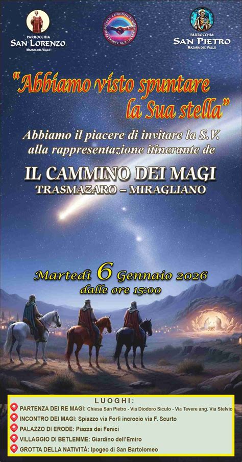 Illustrazione simbolica dei Magi in cammino verso la stella, rappresentante la luce della fede e della ragione.