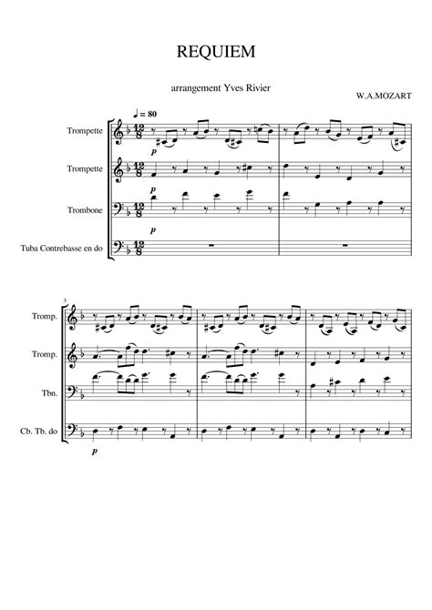 Partitura del Requiem di Mozart