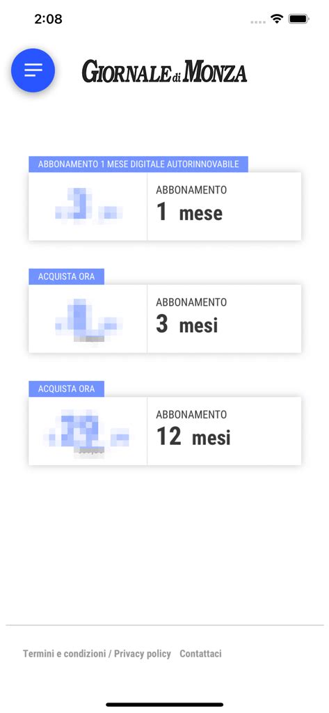 Schermata dell'app